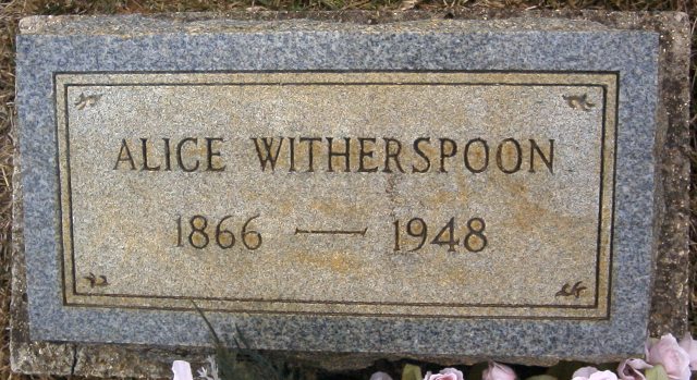 Alice Witherspoon Tombstone - taken 9 Dec 2002