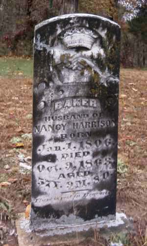 Baker Harrison Tombstone - Picture by JWH 25 Nov 2000