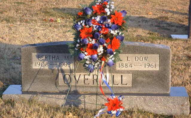 Bertha M. & Lorenzo Dow Overall Tombstone - taken 7 Dec 2002