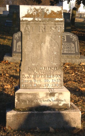 N. A. Grier Hutchison Tombstone - taken 7 Dec 2002