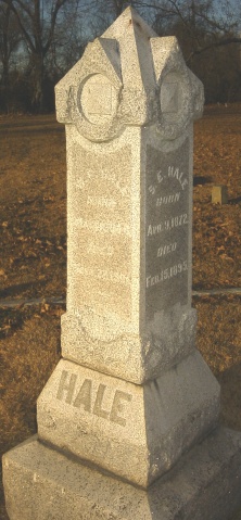 E. J., W. E., & S. E. Hale Tombstone - Picture by JWH 1 Dec 2002