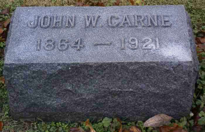 John W. Carne Tombstone - Taken by JWH 25 Nov 2000