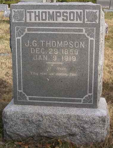 J. G. THompson Tombstone - Picture taken by JWH 26 Nov 2000
