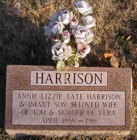 Annie Lizzie Tate Harrison Tombstone - Taken 6 Dec 2002