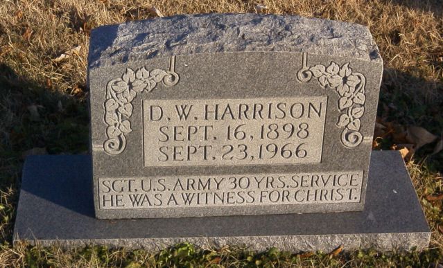 D. W.  Harrison Tombstone - Taken 6 Dec 2002