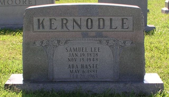 Samuel Lee & Ada  Kernodle Tombstone - Taken 7 Aug 2006