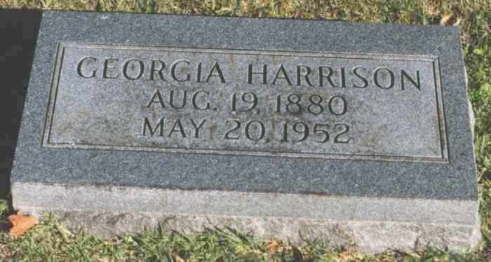 Georgia Harrison Tombstone - Courtesy of William G. Harrison
