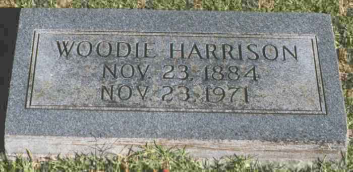 Woodie Harrison Tombstone - Courtesy of William G. Harrison