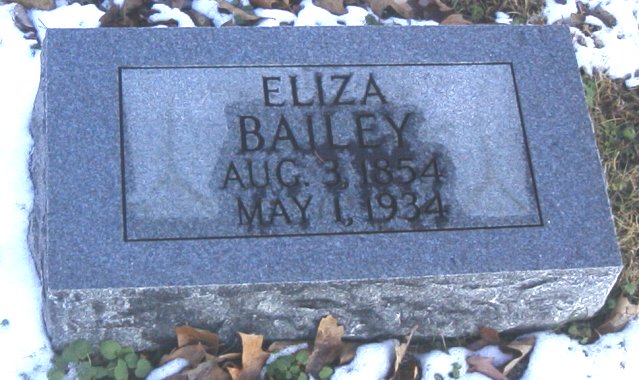 Eliza Bailey Tombstone - Taken 5 Dec 2002
