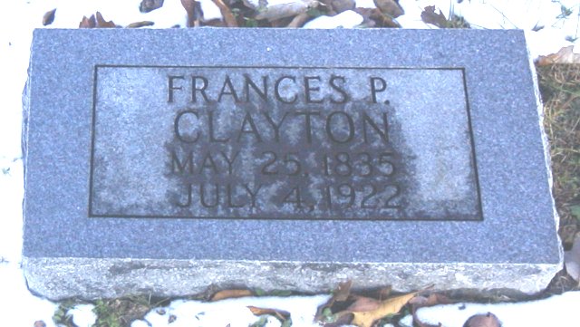 Frances P. Clayton Tombstone - Taken 5 Dec 2002