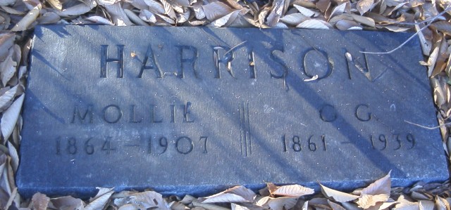 Mollie and General Grant Harrison Tombstone - taken 30 Nov 2002
